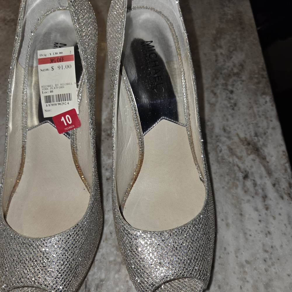 MICHAEL Michael Kors Glittering Silver Heels